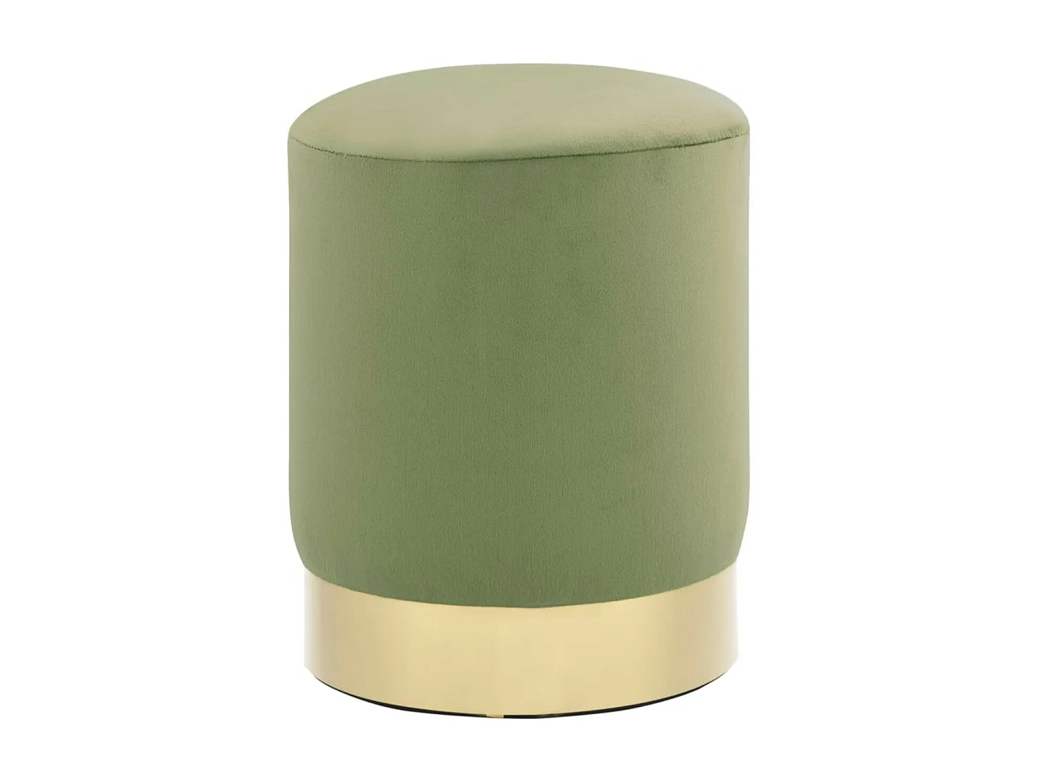 Tabouret bas design velours vert pomme et metal doré Sinza