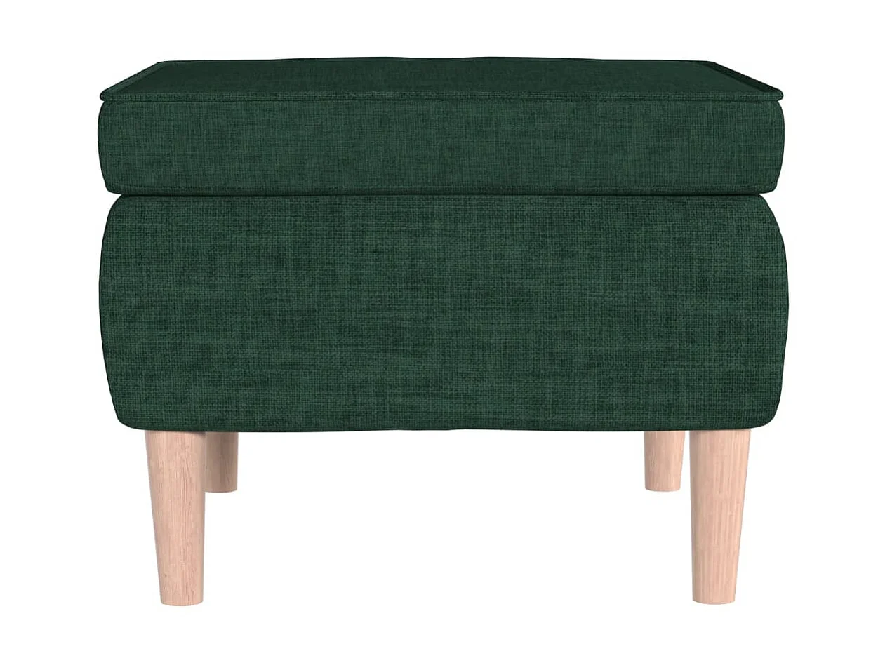 Tabouret avec pieds en bois Vert foncé Tissu 2