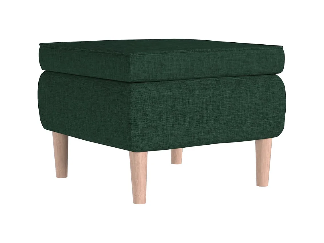Tabouret avec pieds en bois Vert foncé Tissu 2