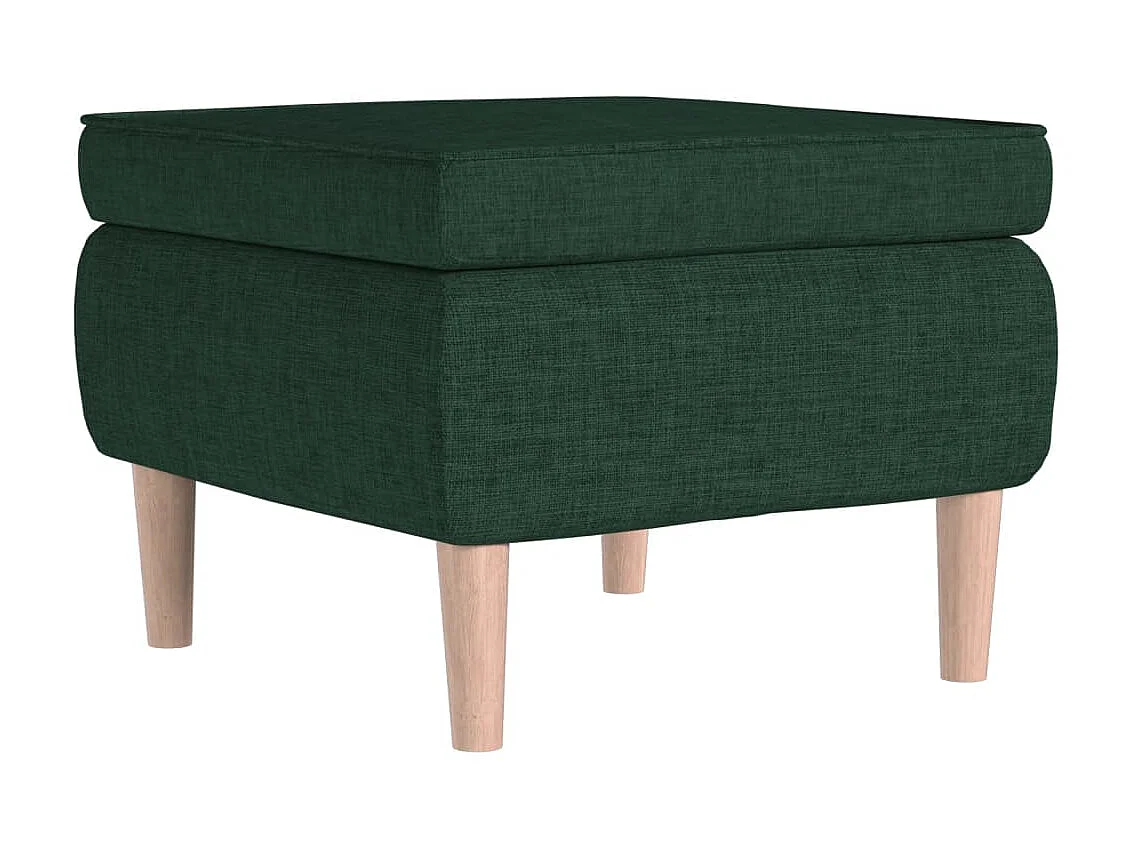 Tabouret avec pieds en bois Vert foncé Tissu 2