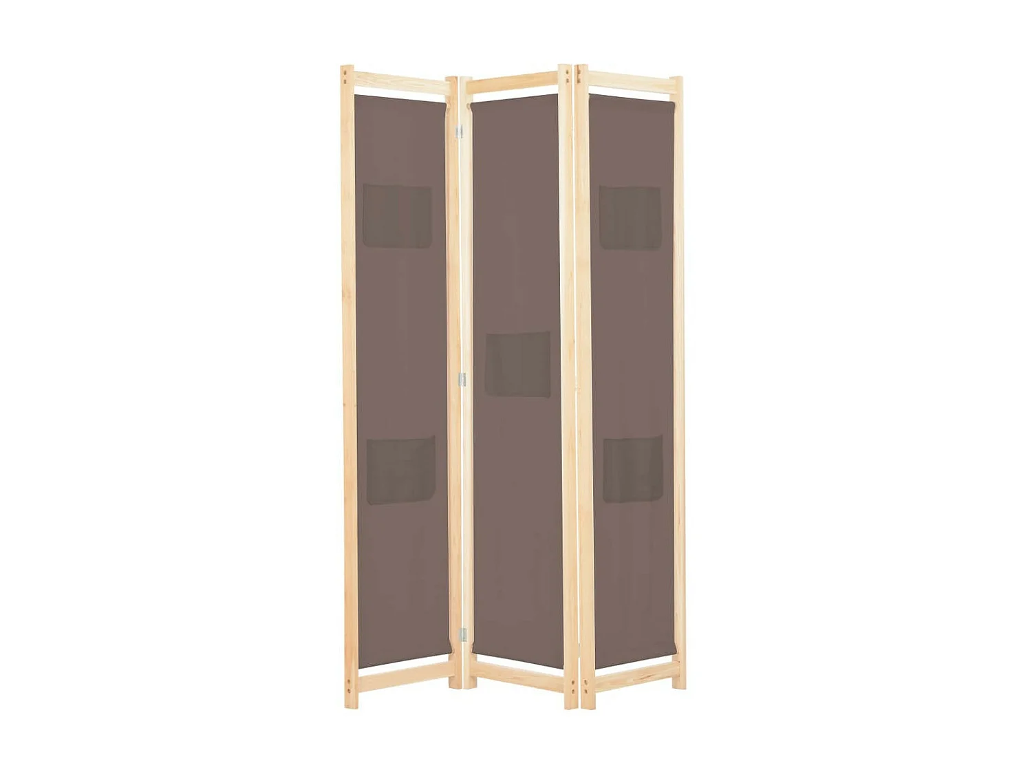 Cloison de séparation 3 panneaux Marron 120x170x4 Tissu