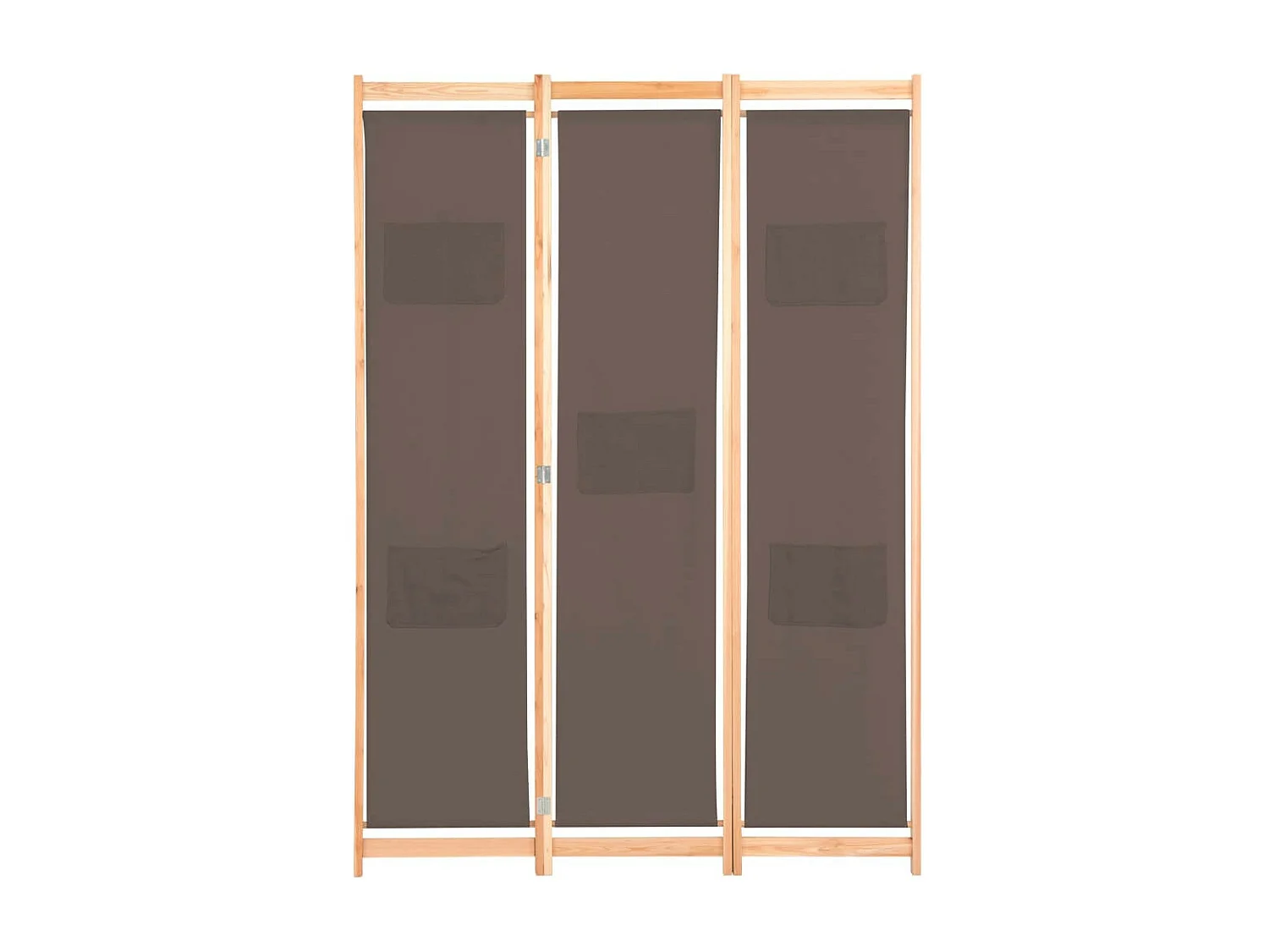 Cloison de séparation 3 panneaux Marron 120x170x4 Tissu