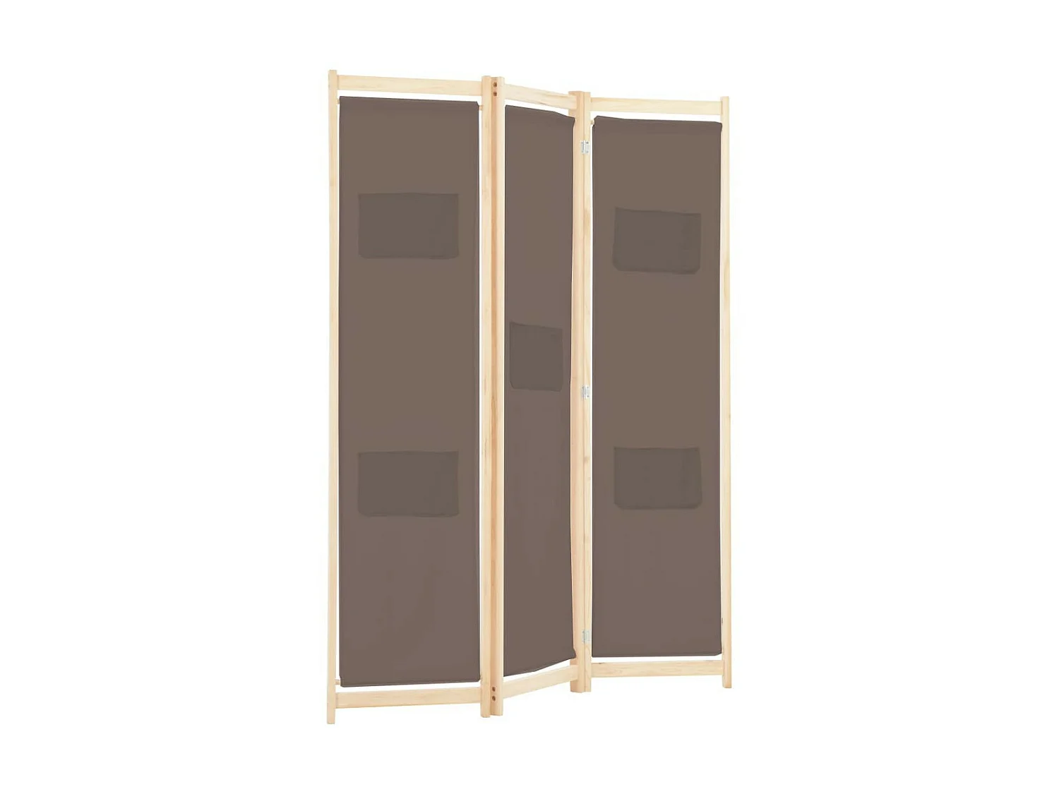 Cloison de séparation 3 panneaux Marron 120x170x4 Tissu