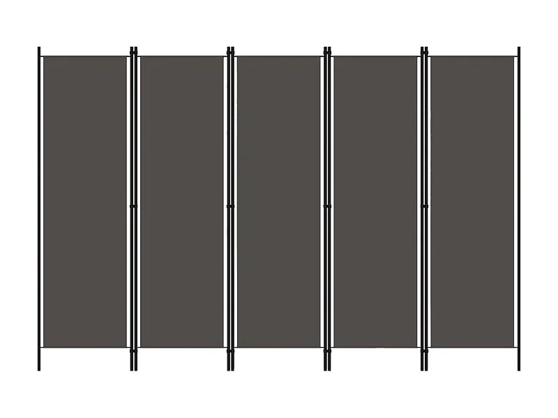 Cloison de séparation 5 panneaux Anthtracite 250x180