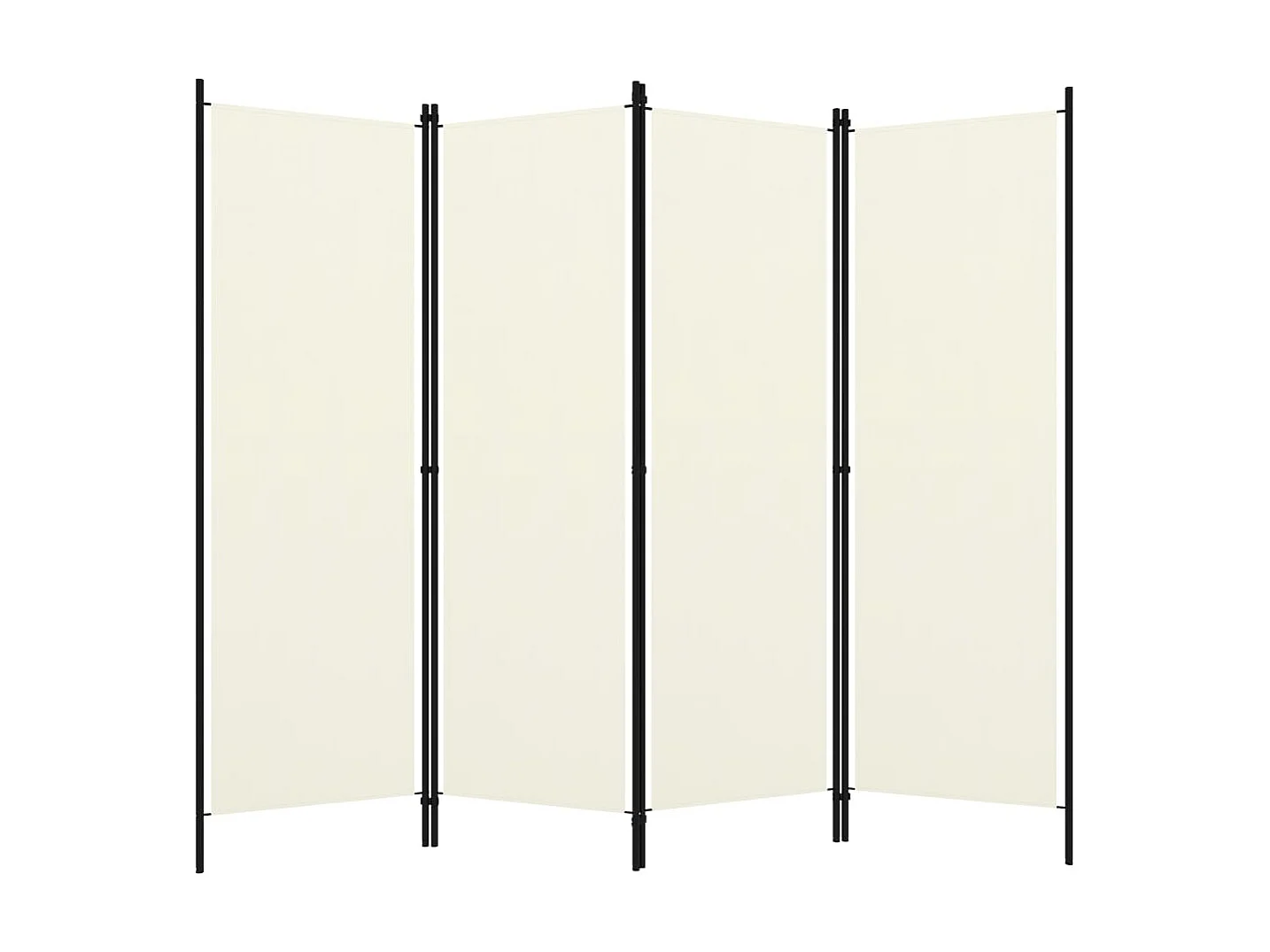 Cloison de séparation 4 panneaux Blanc crème 200x180