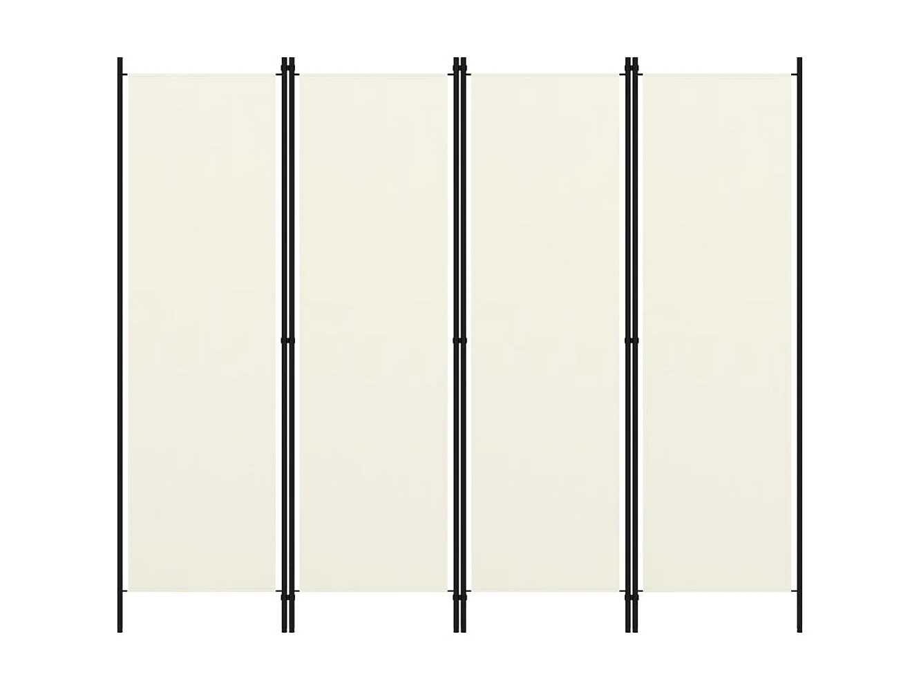 Cloison de séparation 4 panneaux Blanc crème 200x180