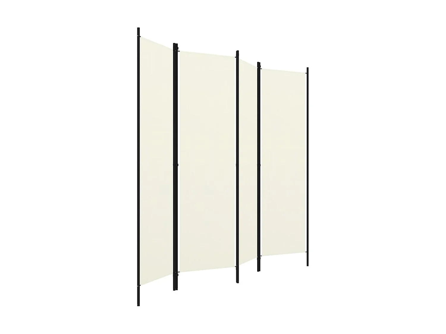 Cloison de séparation 4 panneaux Blanc crème 200x180