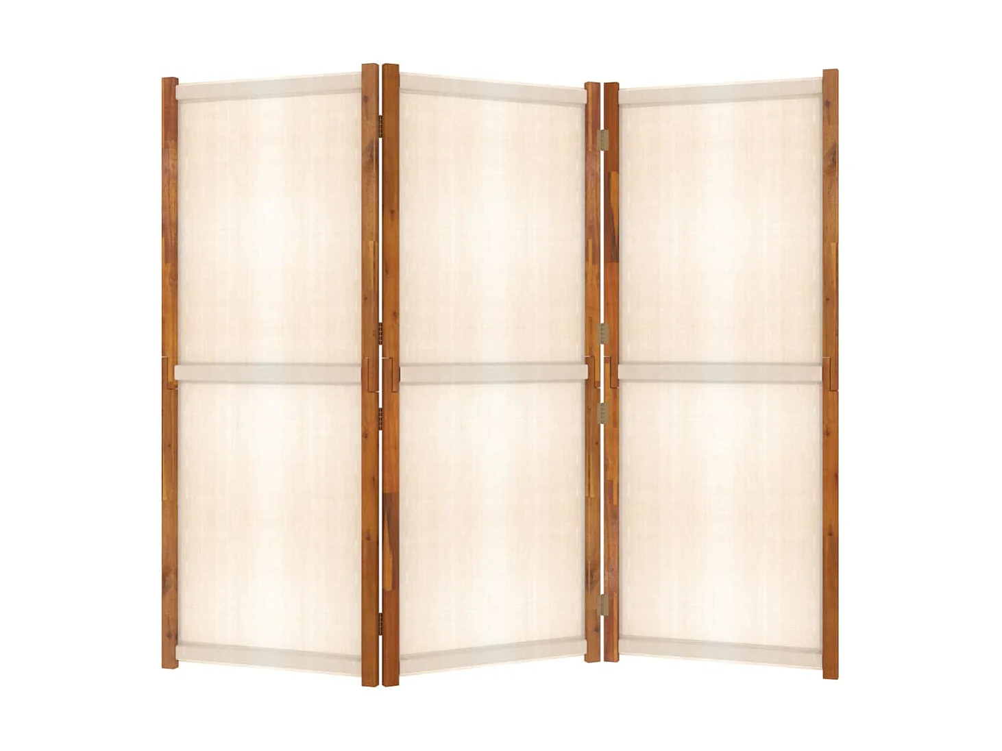 Cloison de séparation 3 panneaux Blanc crème 210x180