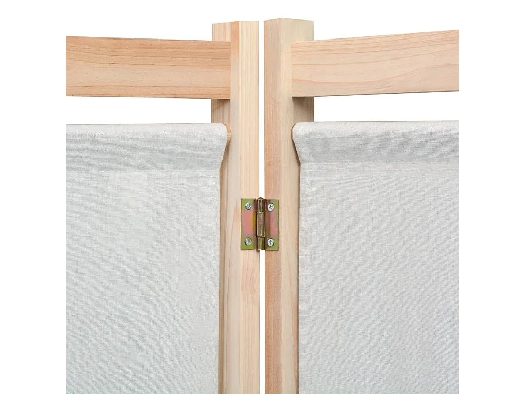 Cloison de séparation 3 panneaux Crème 120x170x4 Tissu