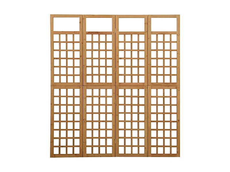 Cloison de séparation à 4 panneaux Bois de pin solide 161x180