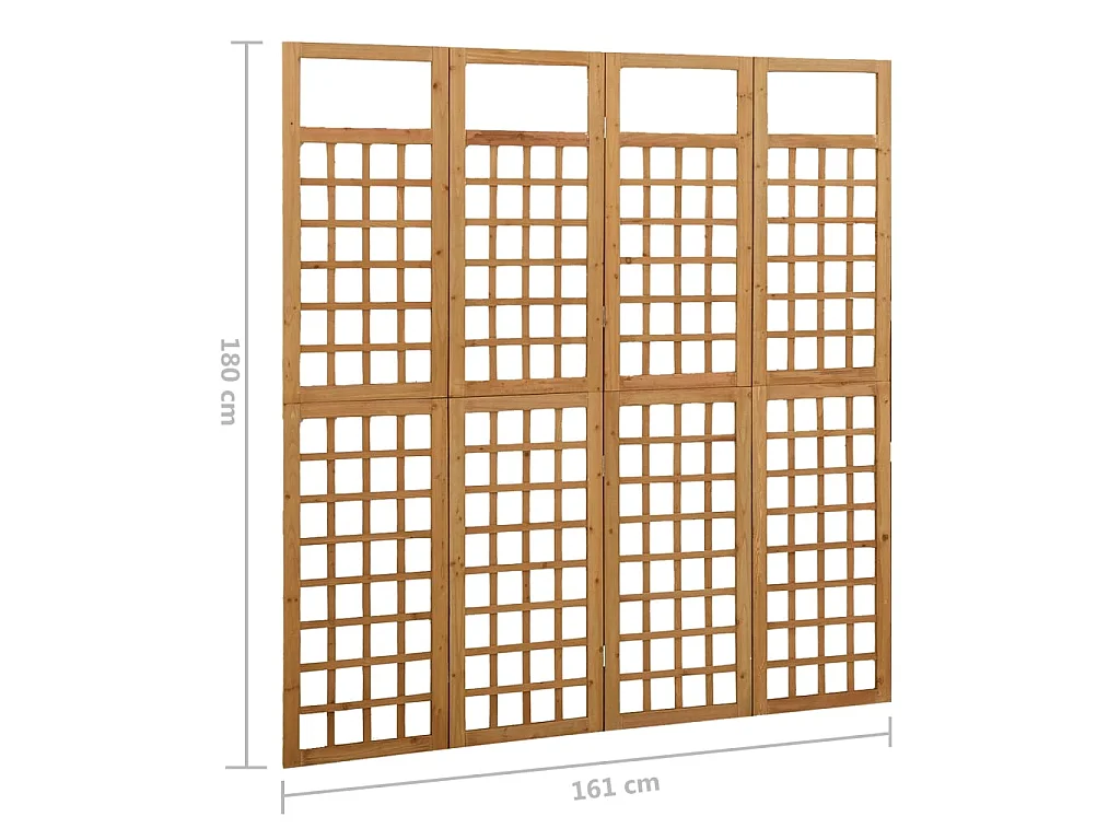 Cloison de séparation à 4 panneaux Bois de pin solide 161x180