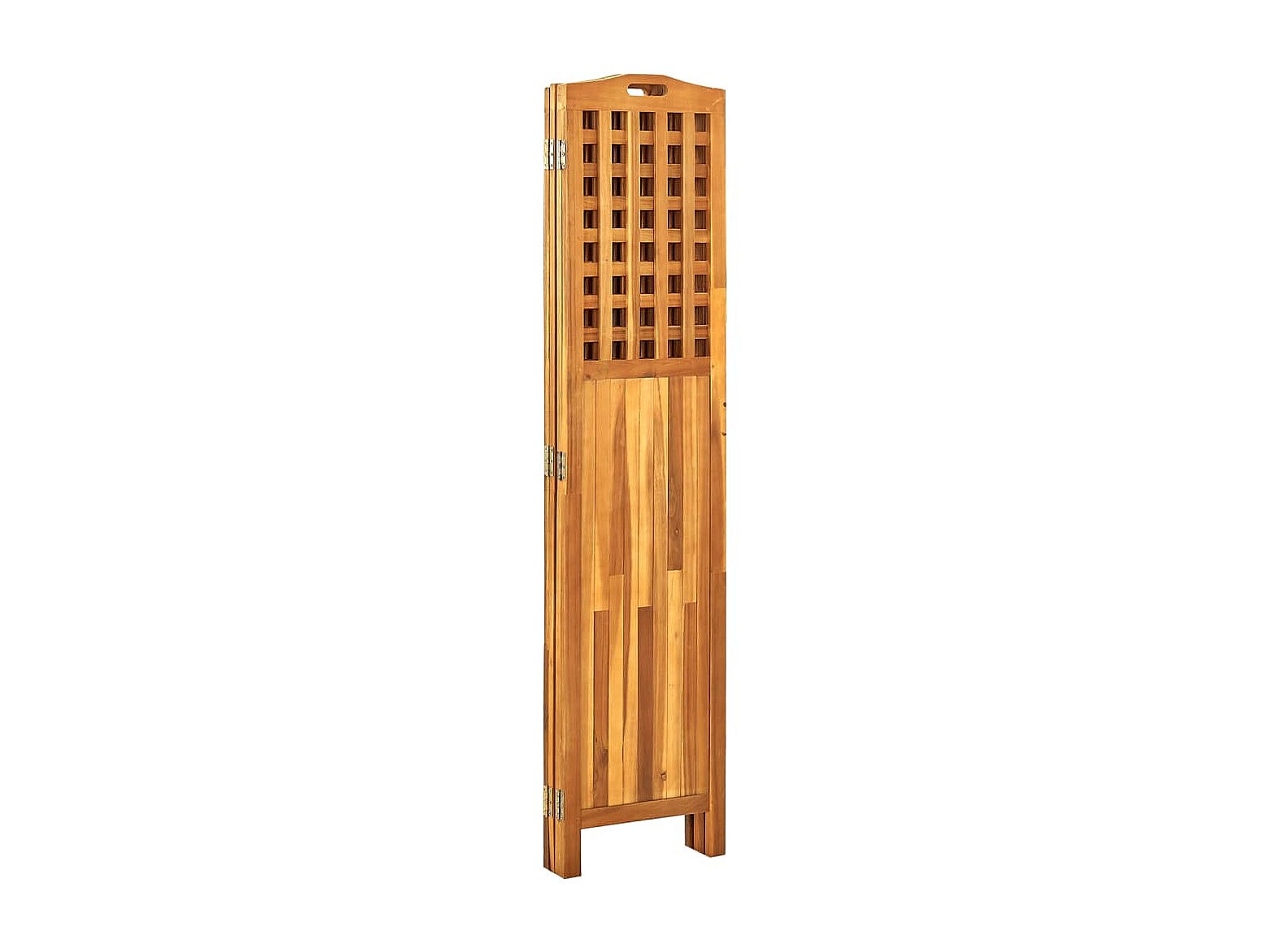 VidaXL Divisorio In Legno 4 Pannelli – Grigio 161x170 Cm – Massello Di Acacia Pieghevole Per Interni/Esterni
