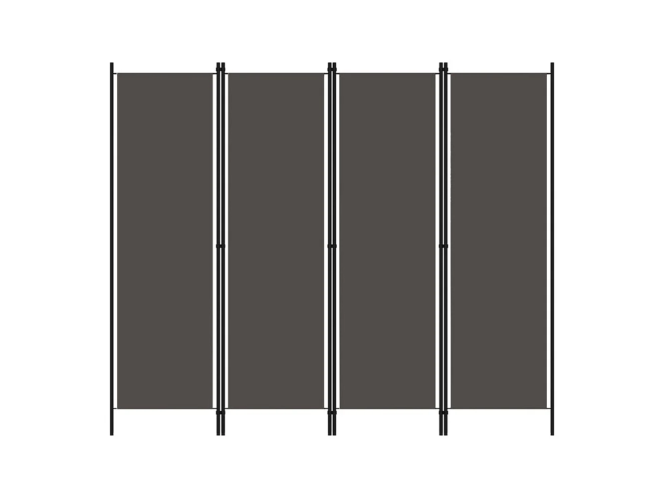 Cloison de séparation 4 panneaux Anthracite 200x180