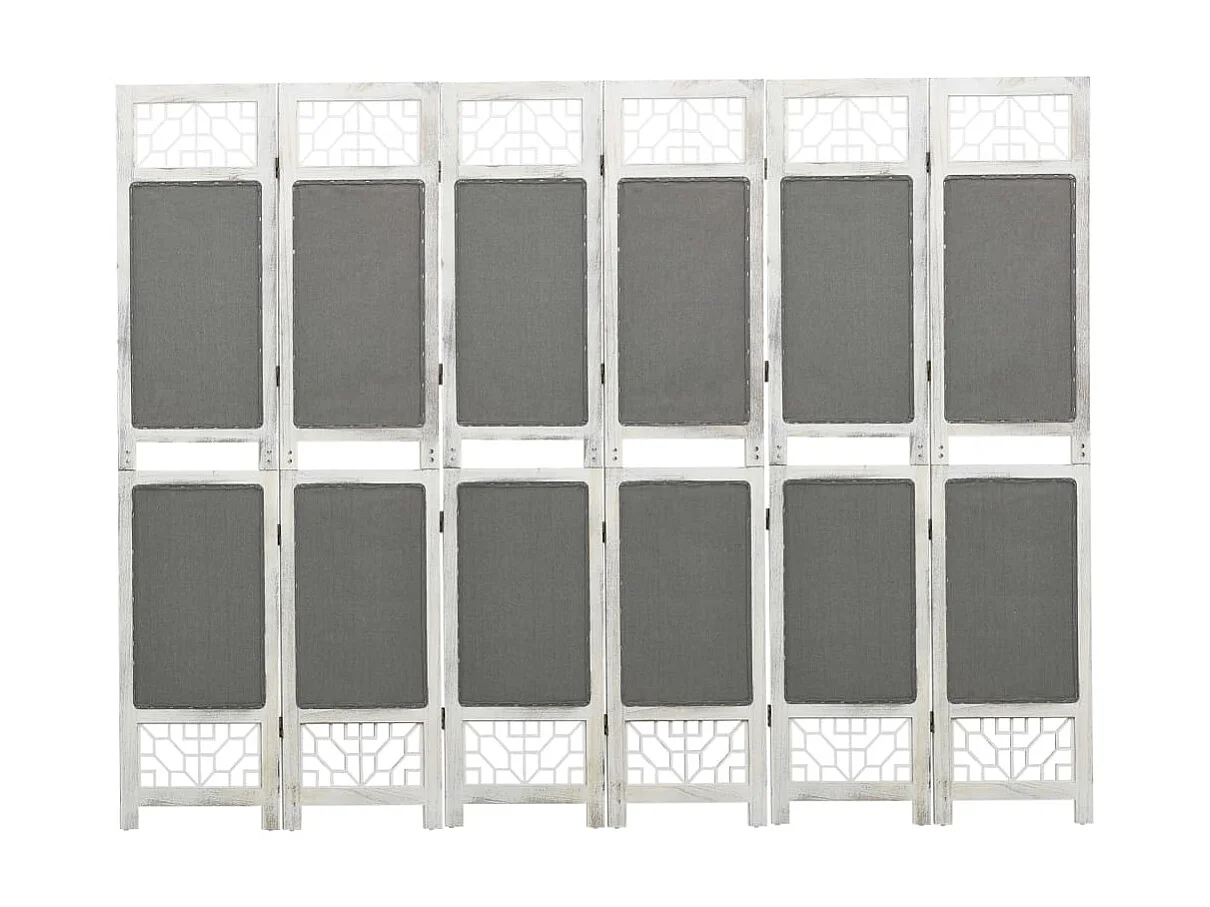 Cloison de séparation 6 panneaux Gris 210x165 Tissu