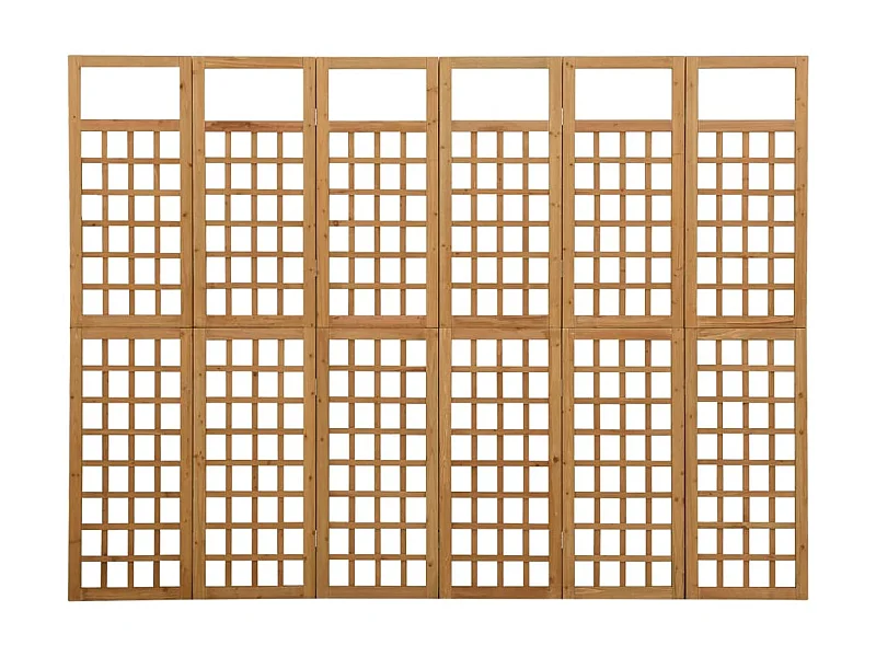 Cloison de séparation à 6 panneaux Bois de pin 242,5x180