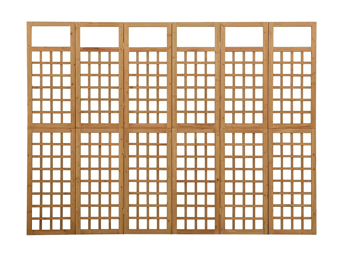 Cloison de séparation à 6 panneaux Bois de pin 242,5x180