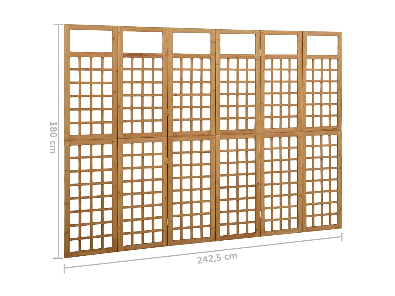 Cloison de séparation à 6 panneaux Bois de pin 242,5x180