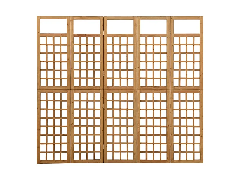 Cloison de séparation à 5 panneaux Bois de pin 201,5x180