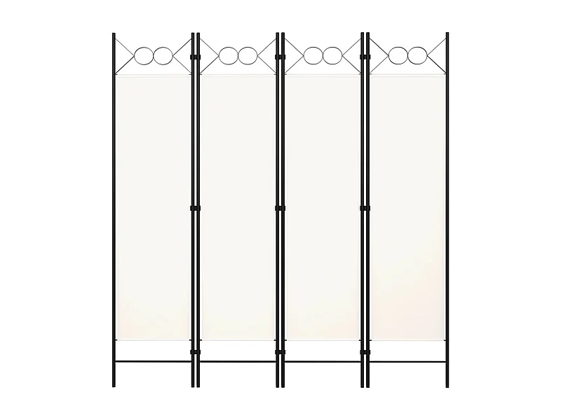 Cloison de séparation 4 panneaux Blanc crème 160x180