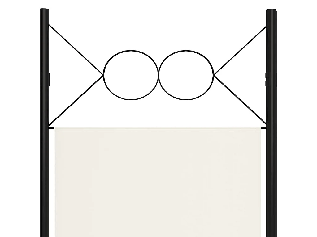 Cloison de séparation 4 panneaux Blanc crème 160x180