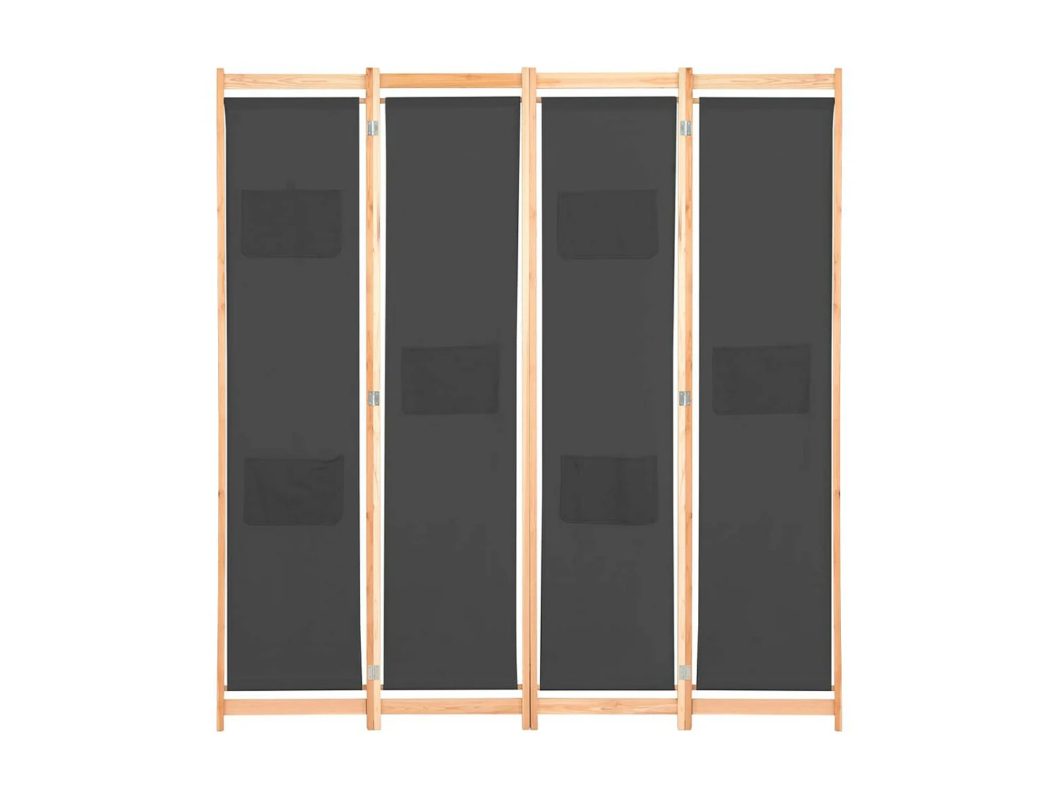 Cloison de séparation 4 panneaux Gris 160x170x4 Tissu