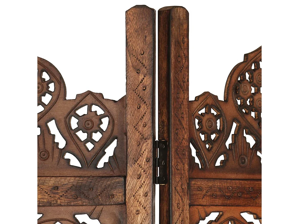 Cloison de séparation 5 panneaux Marron 200x165 Bois manguier 2