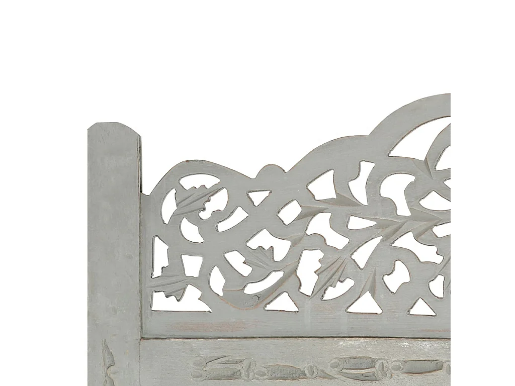 Cloison de séparation 4 panneaux Gris 160x165 Bois manguier 2