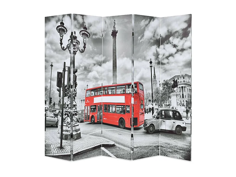 Cloison de séparation 200x170 Bus londonien Noir et blanc