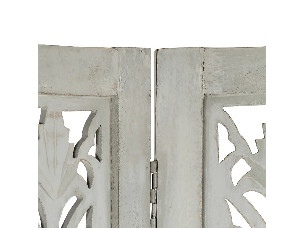 Cloison de séparation 5 panneaux Gris 200x165 Bois manguier