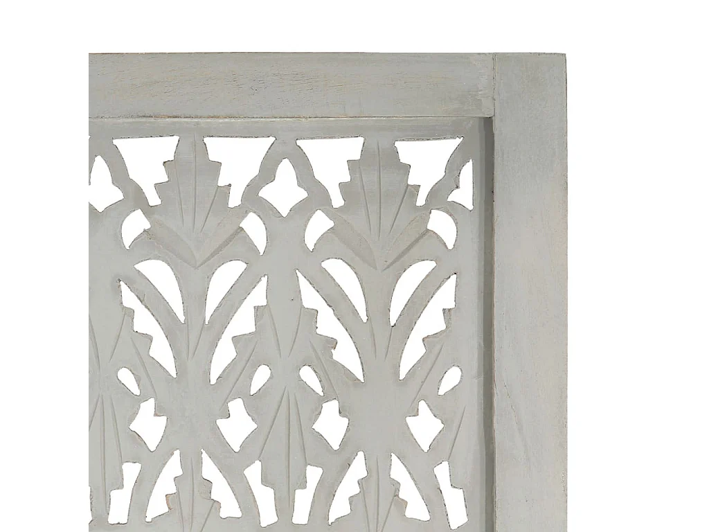 Cloison de séparation 5 panneaux Gris 200x165 Bois manguier