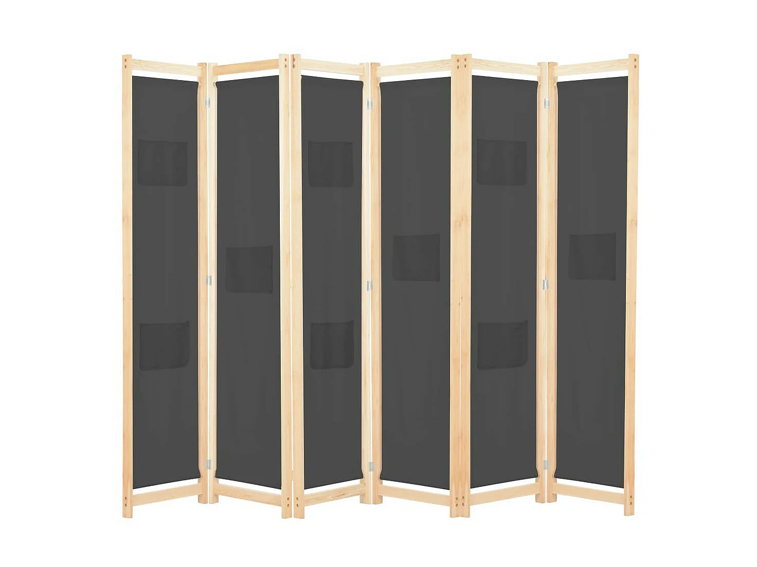 Cloison de séparation 6 panneaux Gris 240 x 170x4 Tissu