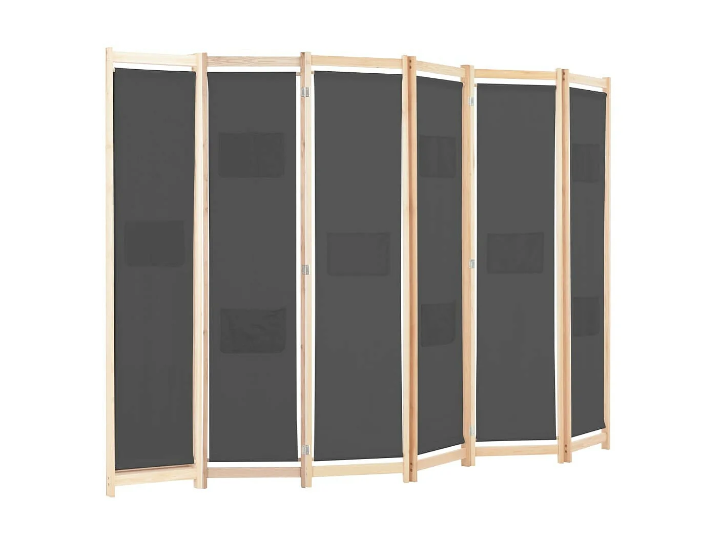 Cloison de séparation 6 panneaux Gris 240 x 170x4 Tissu