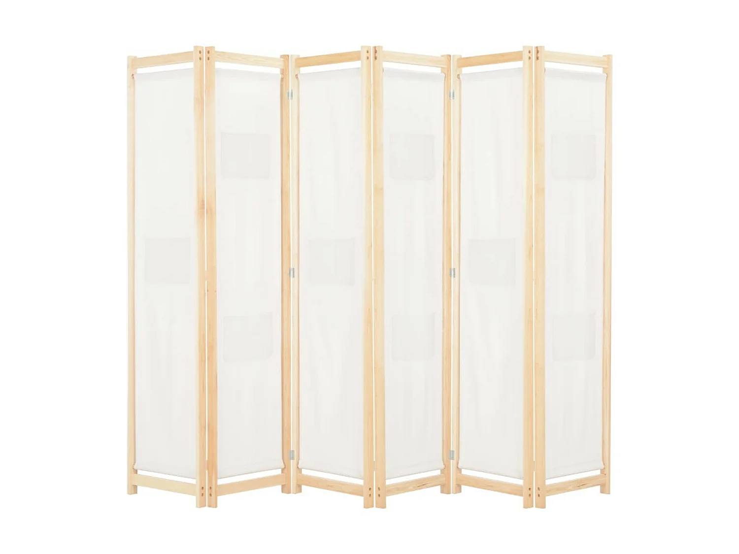 Cloison de séparation 6 panneaux Crème 240 x 170x4 Tissu