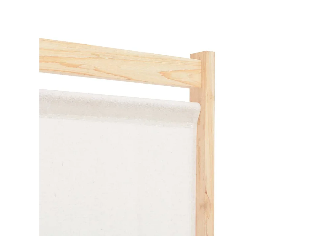 Cloison de séparation 6 panneaux Crème 240 x 170x4 Tissu