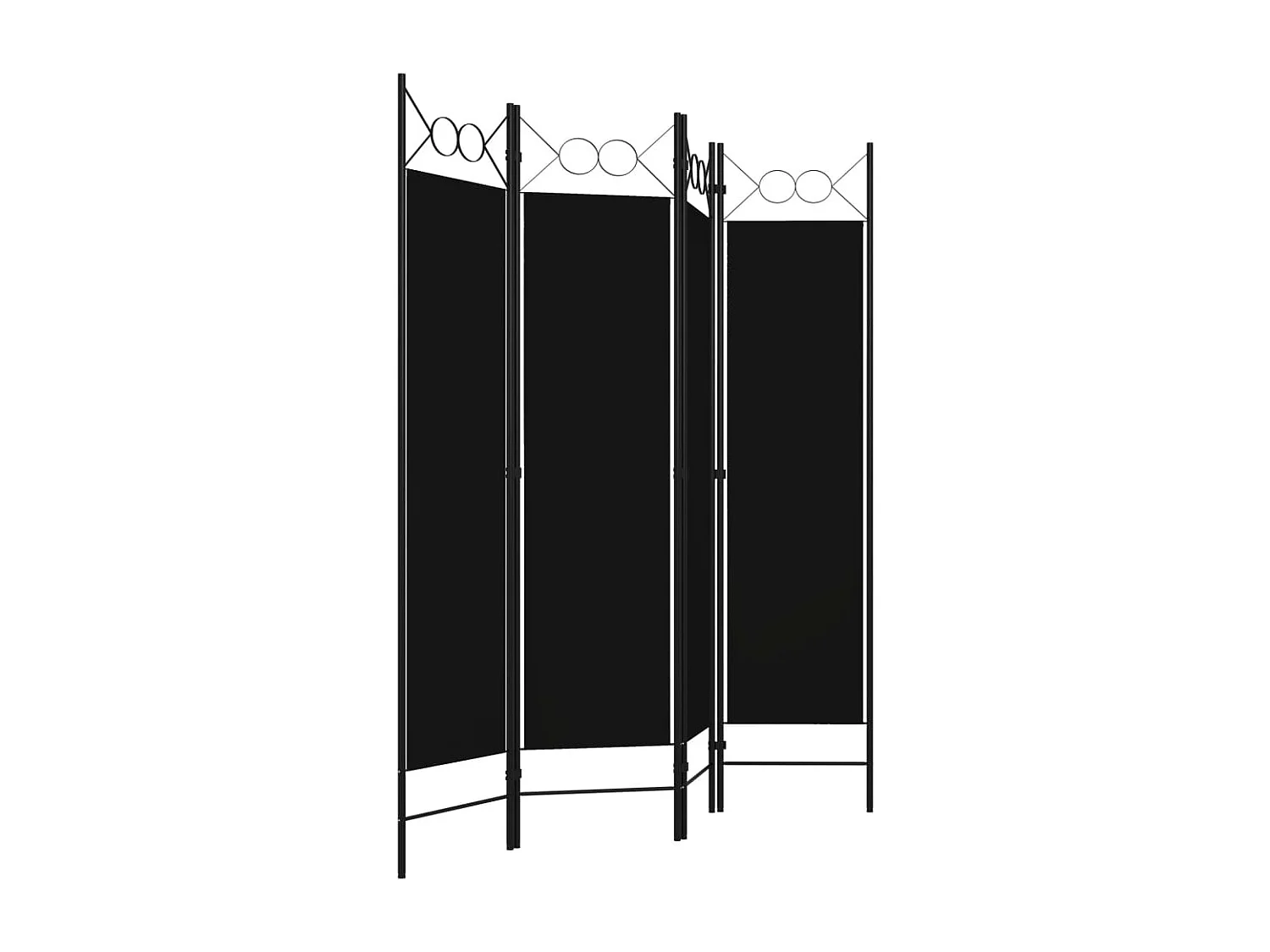 Cloison de séparation 4 panneaux Noir 160x180