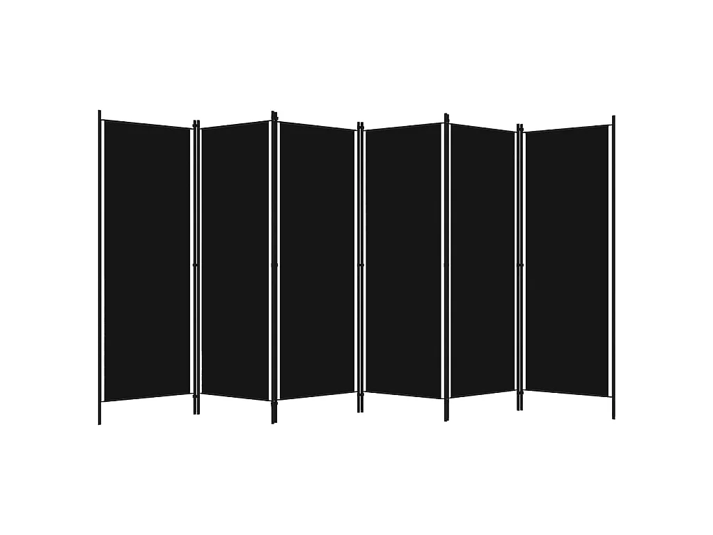 Cloison de séparation 6 panneaux Noir 300x180