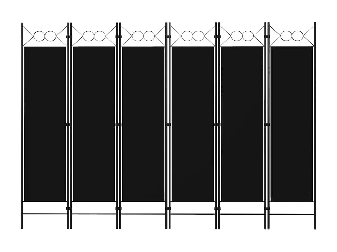 Cloison de séparation 6 panneaux Noir 240x180