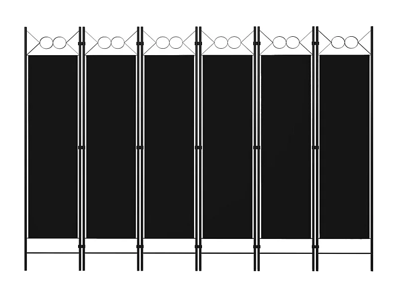 Cloison de séparation 6 panneaux Noir 240x180