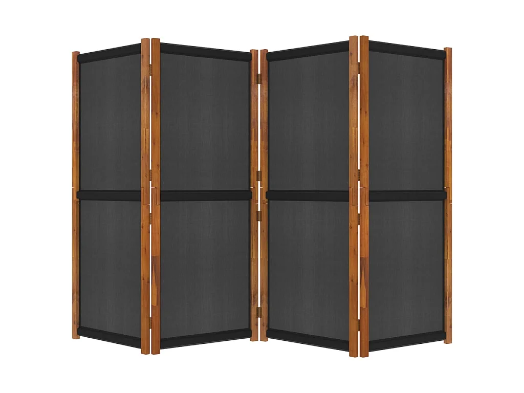 Cloison de séparation 4 panneaux Noir 280x180