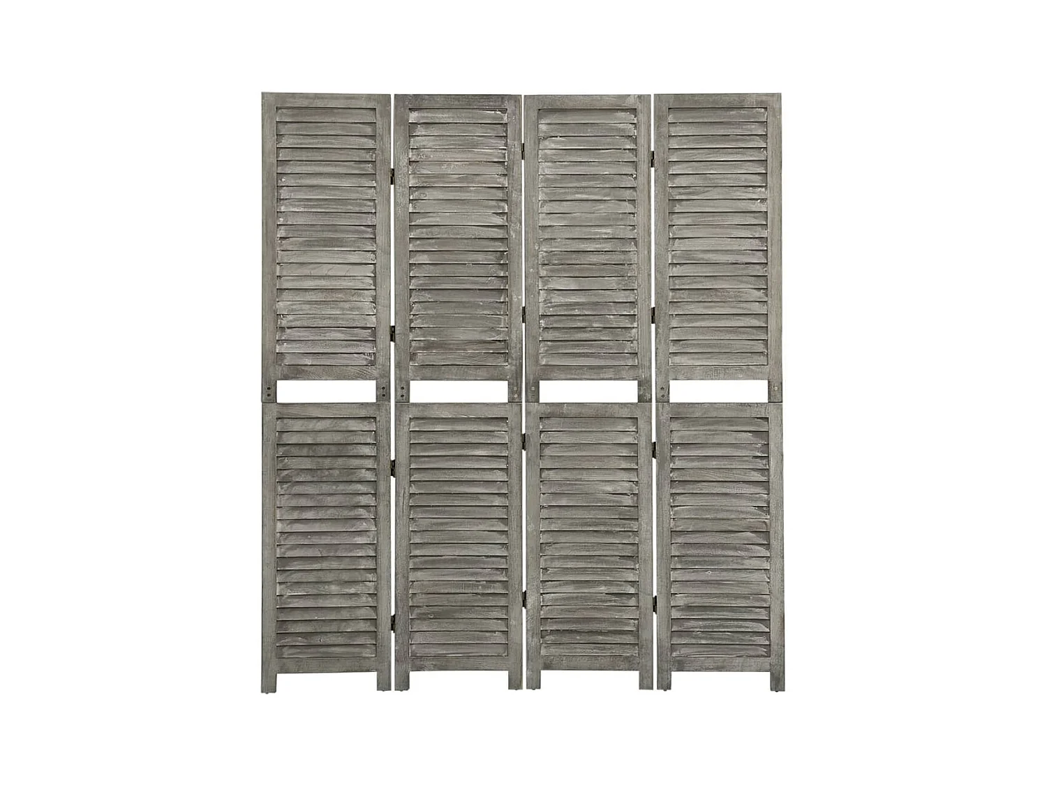 Cloison de séparation 4 panneaux Gris 143x166 Bois solide