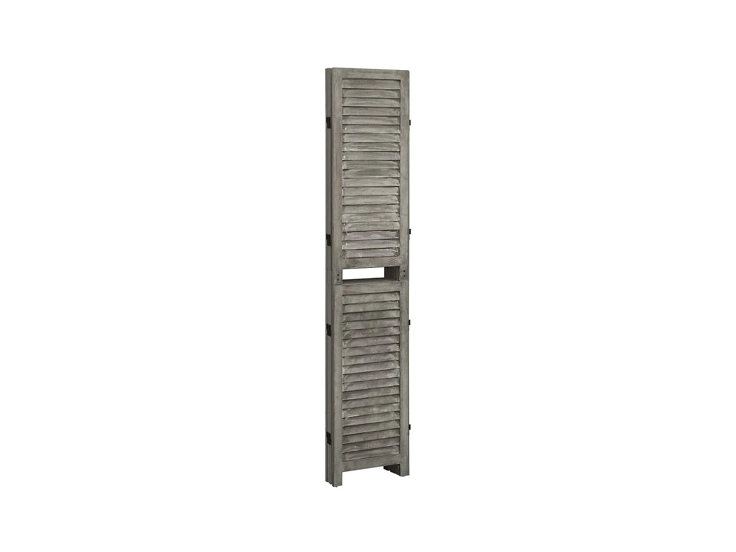 Cloison de séparation 4 panneaux Gris 143x166 Bois solide