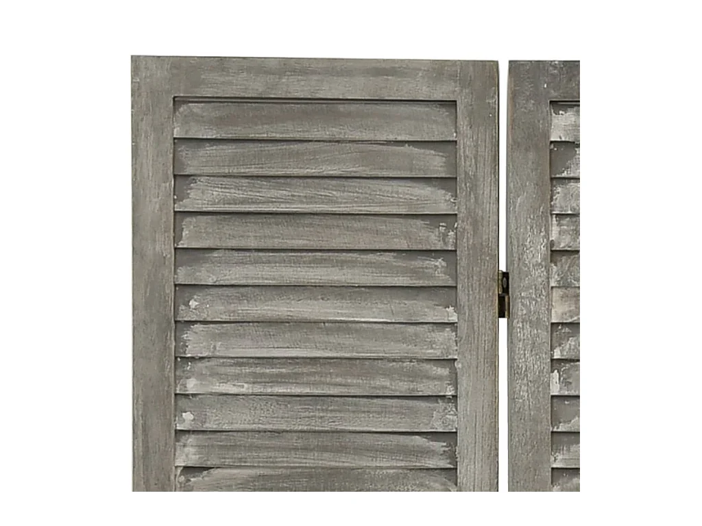 Cloison de séparation 4 panneaux Gris 143x166 Bois solide