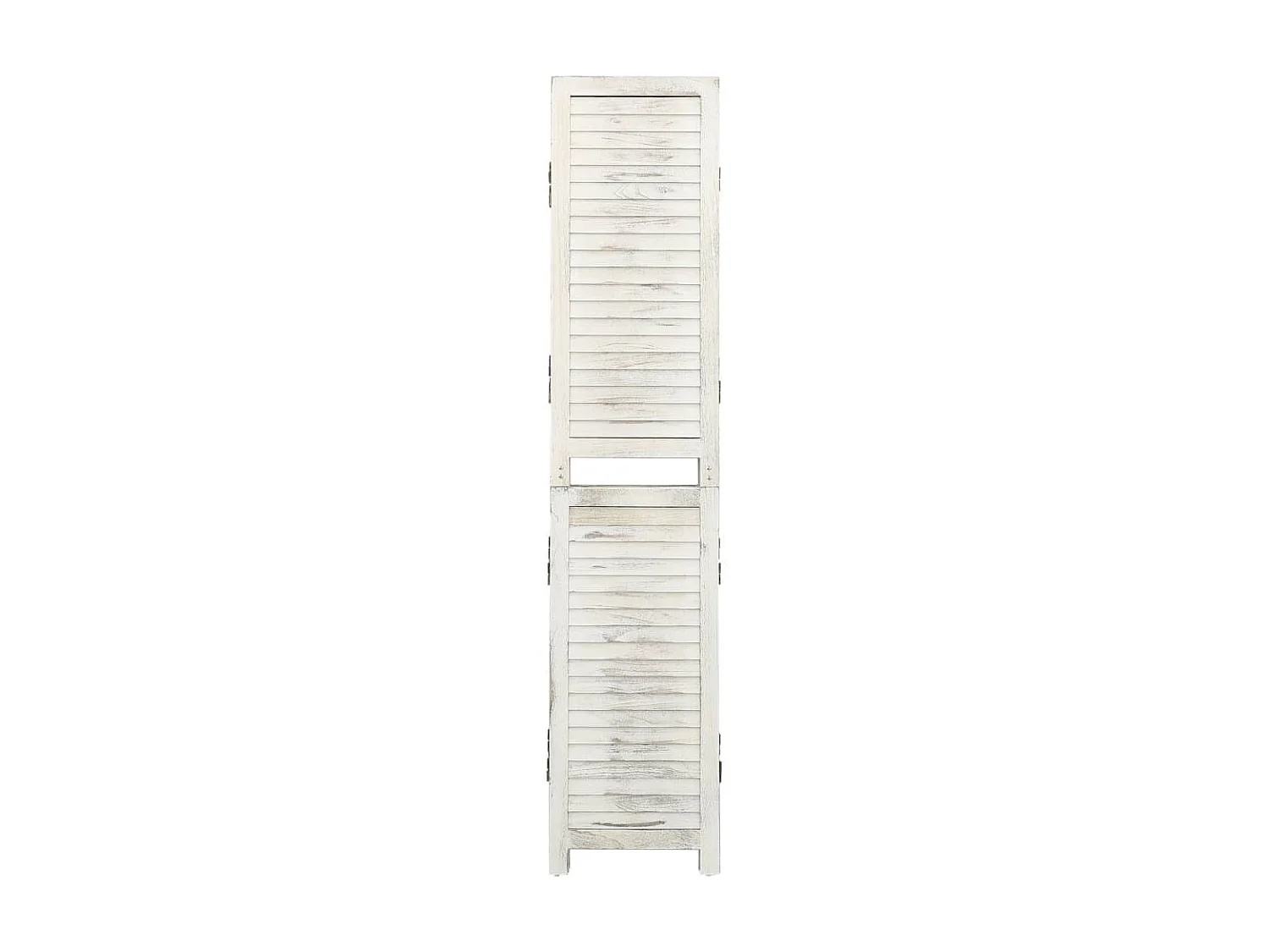 Cloison de séparation 4 panneaux Blanc antique 140x165 Bois