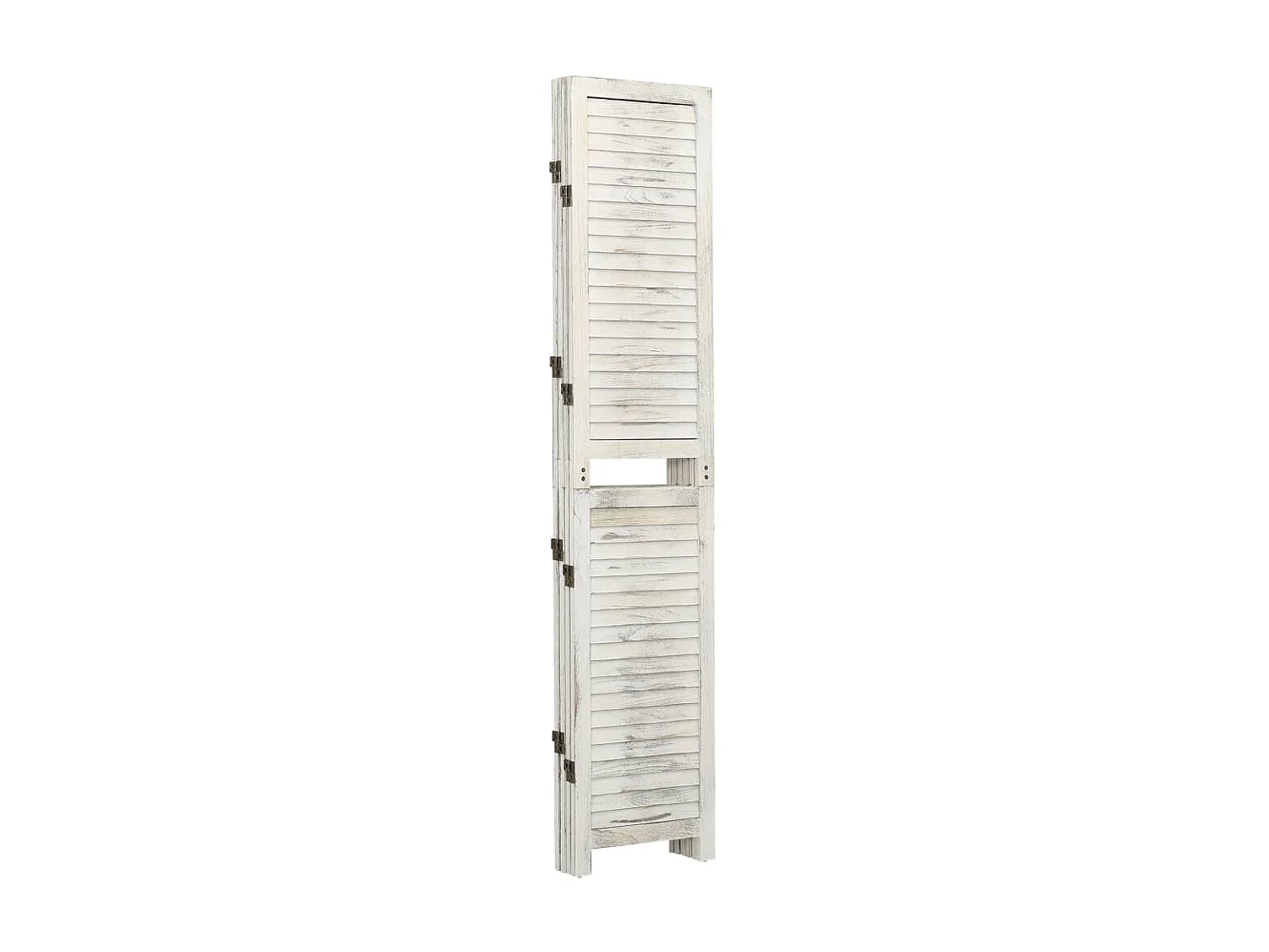 Cloison de séparation 4 panneaux Blanc antique 140x165 Bois