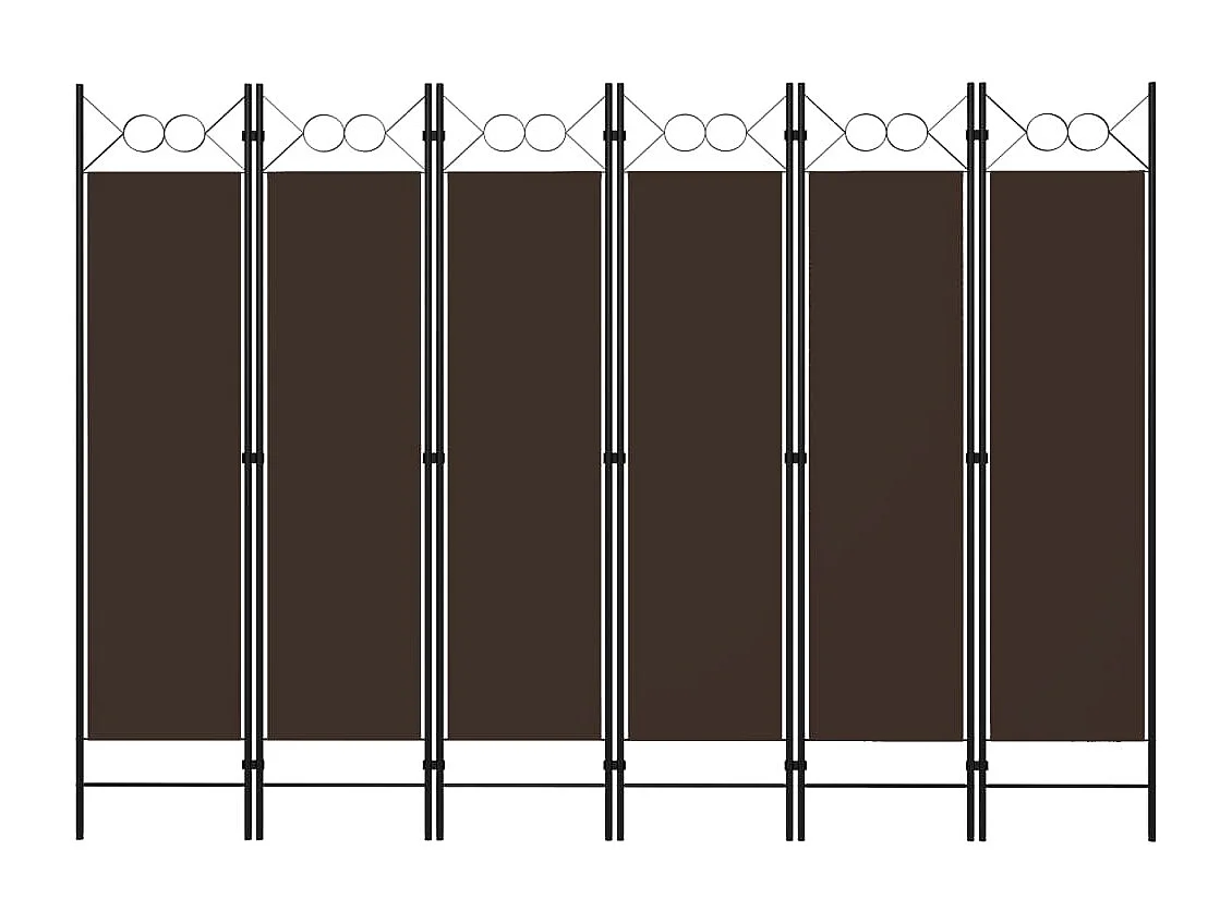 Cloison de séparation 6 panneaux Marron 240x180