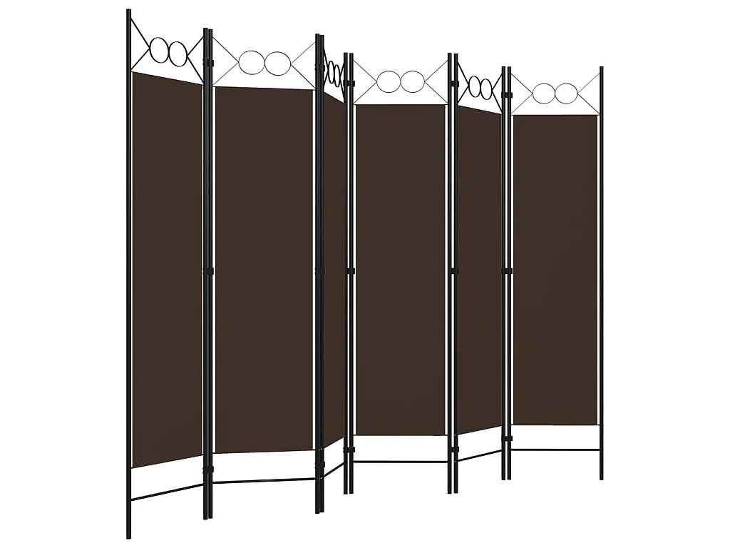 Cloison de séparation 6 panneaux Marron 240x180