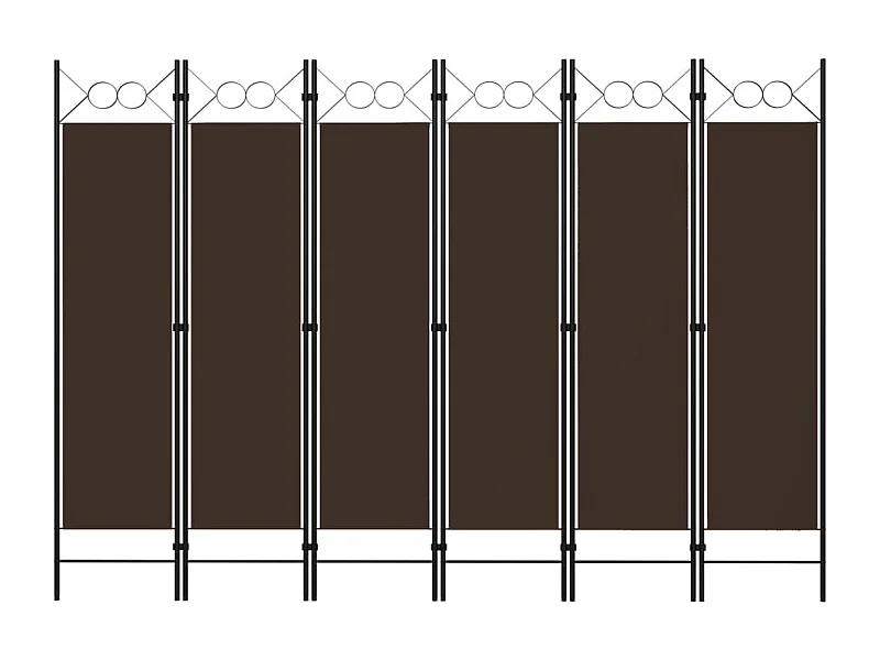 Cloison de séparation 6 panneaux Marron 240x180