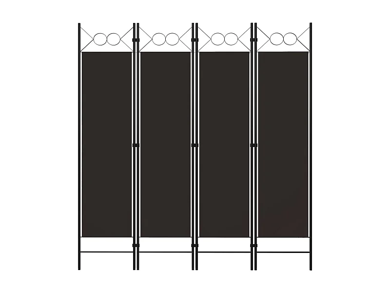 Cloison de séparation 4 panneaux Marron 160x180