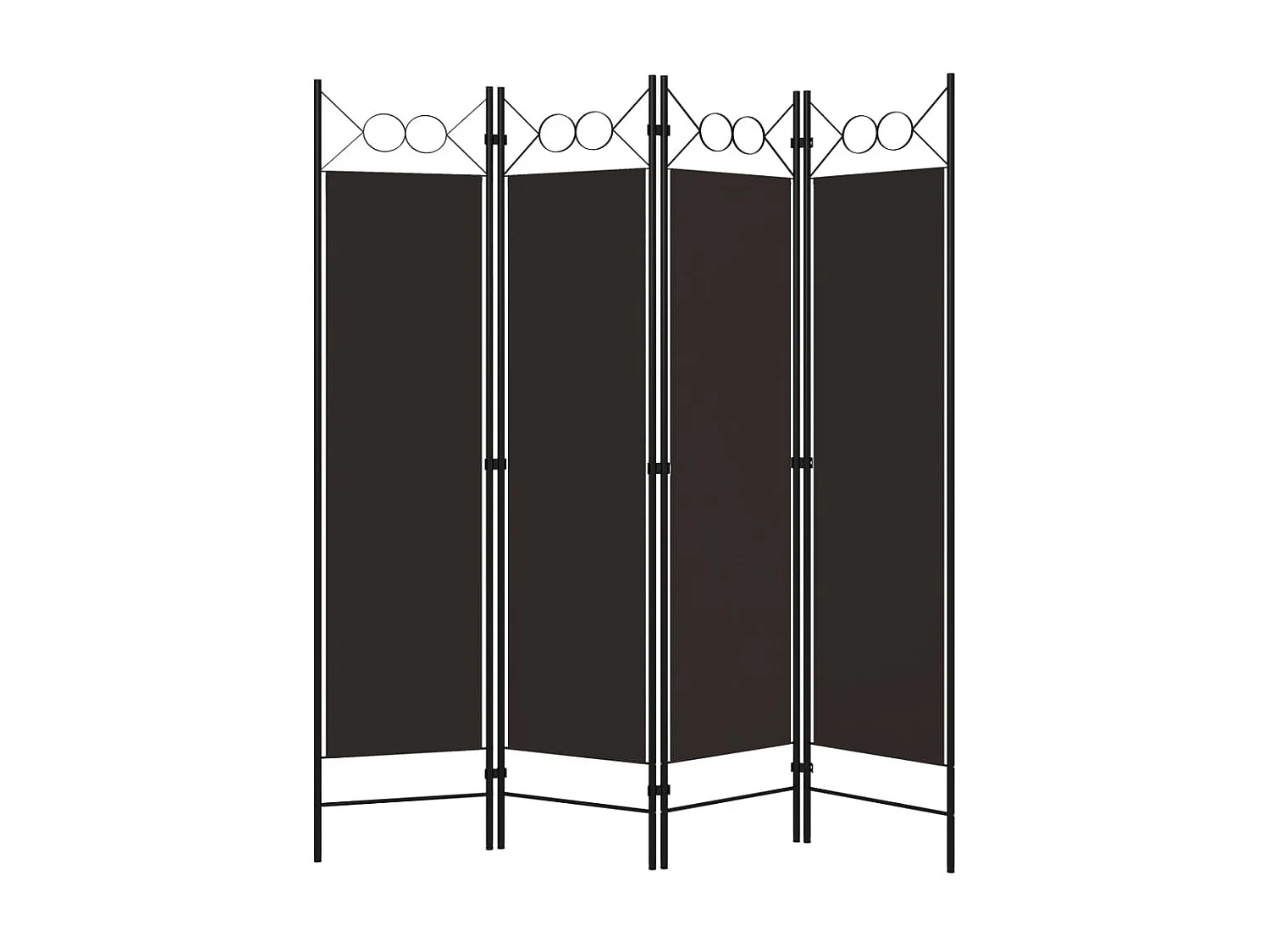 Cloison de séparation 4 panneaux Marron 160x180