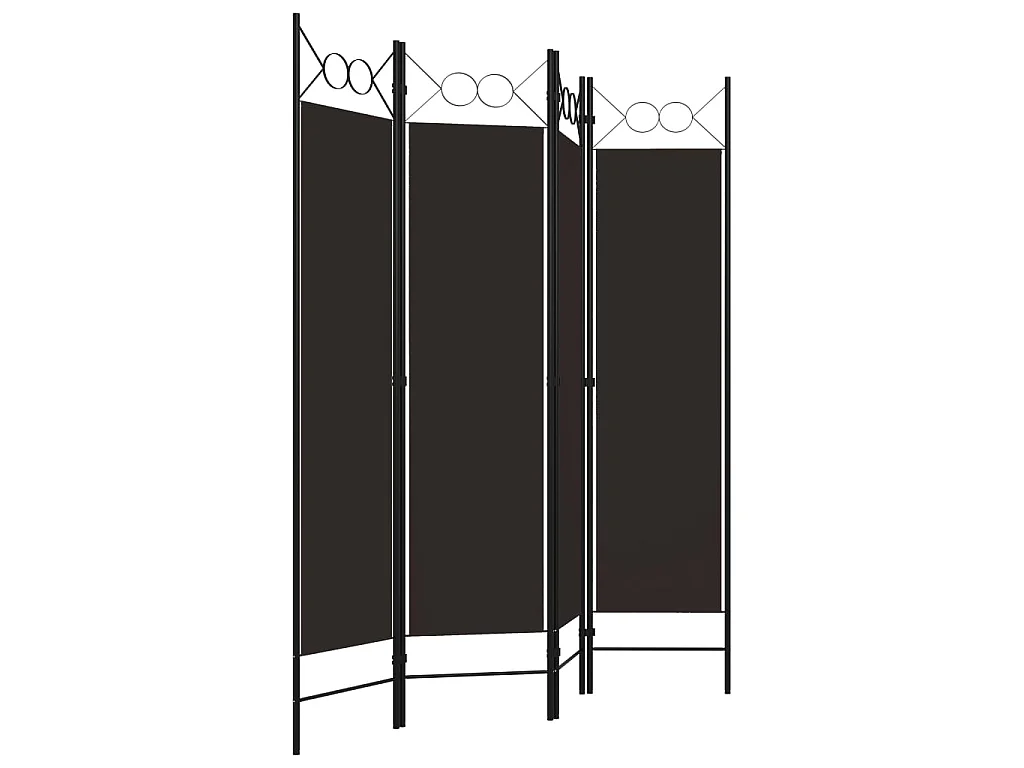 Cloison de séparation 4 panneaux Marron 160x180